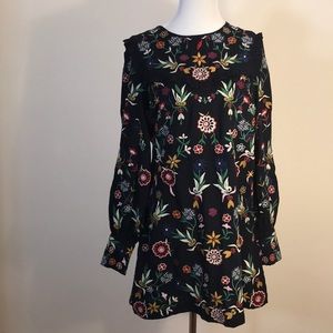 Zara floral embroidered Mini Dress